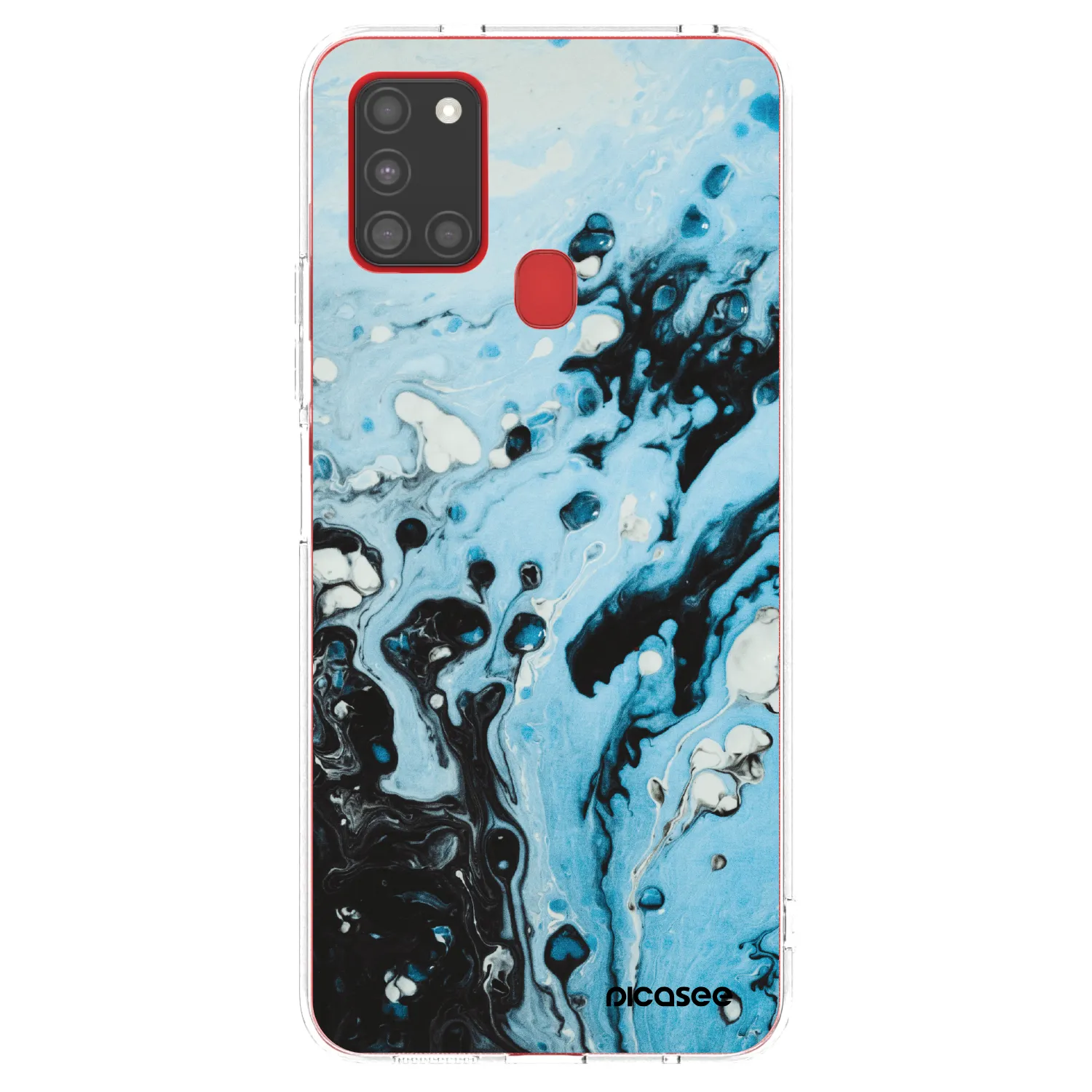 Picasee Samsung Galaxy A21s Hülle - Transparentes Silikon - Organic blue