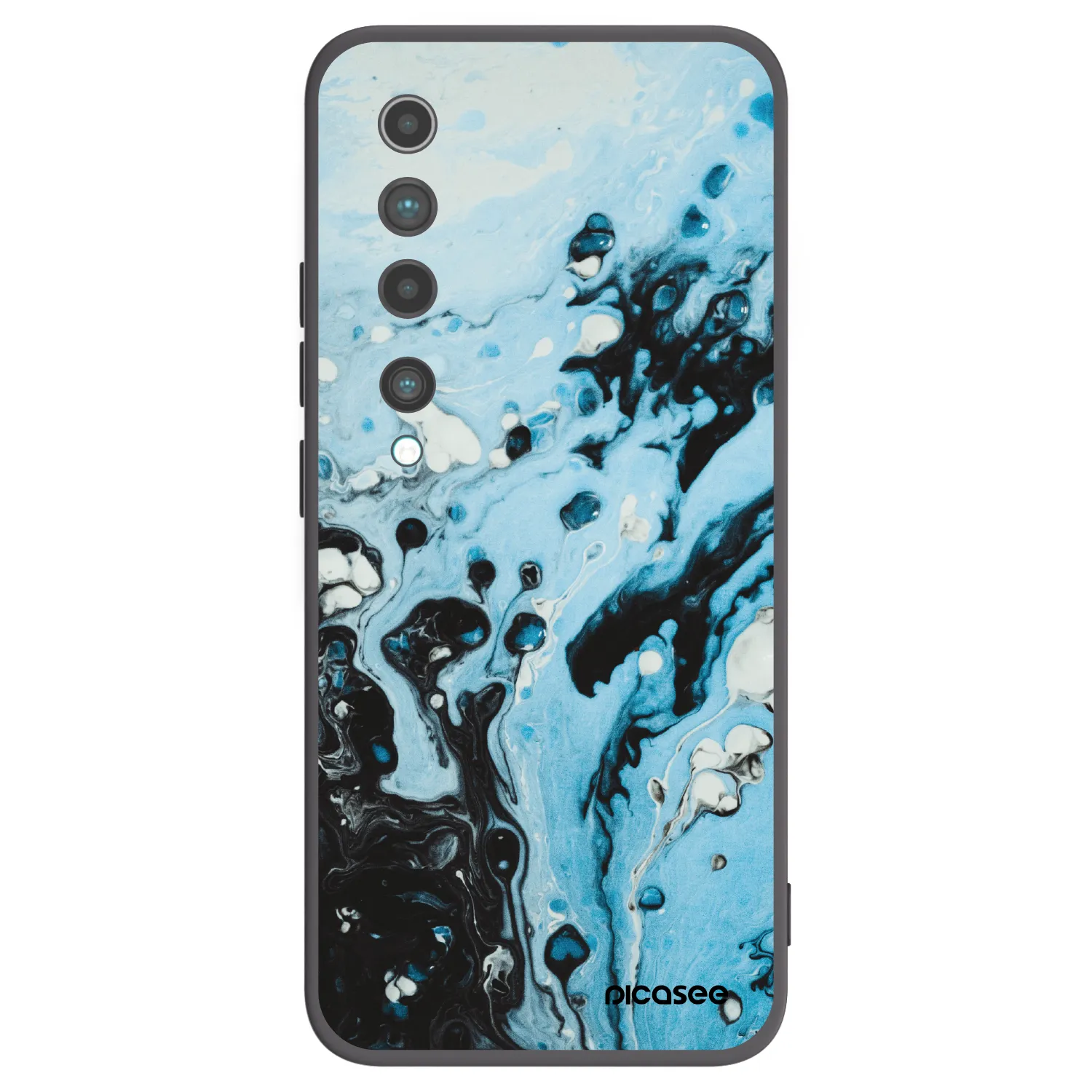 Picasee Xiaomi Mi 10 Hülle - Schwarzes Silikon - Organic blue