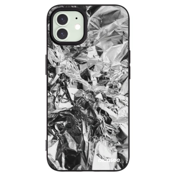 Picasee Apple iPhone 12 Hülle - Schwarzes Silikon - Chrome