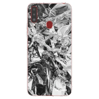 Picasee Samsung Galaxy A20s Hülle - Transparentes Silikon - Chrome
