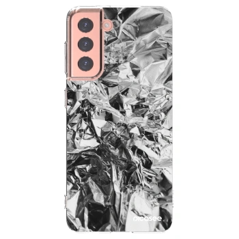 Picasee Samsung Galaxy S21 5G G991B Hülle - Transparentes Silikon - Chrome