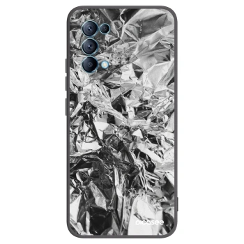 Picasee OPPO Reno 5 5G Hülle - Schwarzes Silikon - Chrome