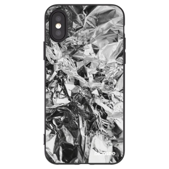 Picasee Apple iPhone X/XS Hülle - Schwarzes Silikon - Chrome