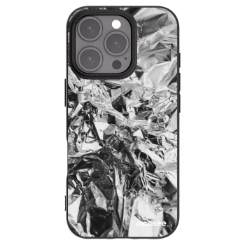 Picasee Apple iPhone 16 Pro Hülle - Schwarzes Silikon - Chrome