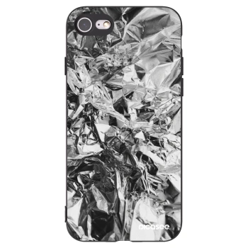 Picasee Apple iPhone 8 Hülle - Schwarzes Silikon - Chrome