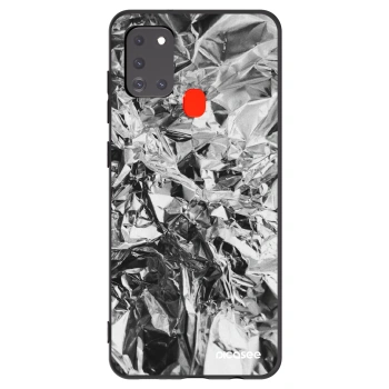 Picasee Samsung Galaxy A21s Hülle - Schwarzes Silikon - Chrome