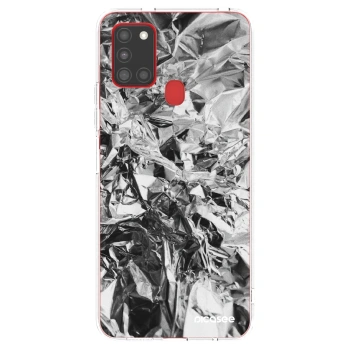 Picasee Samsung Galaxy A21s Hülle - Transparentes Silikon - Chrome