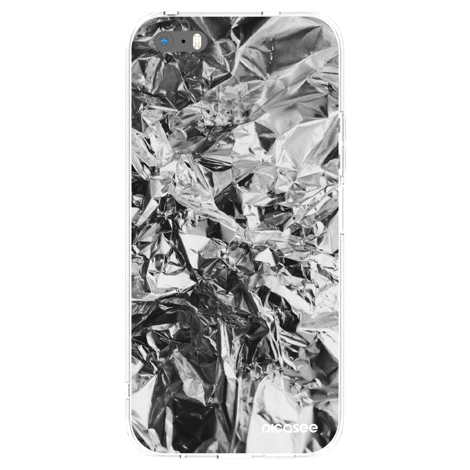Picasee Apple iPhone 5/5S/SE Hülle - Transparentes Silikon - Chrome