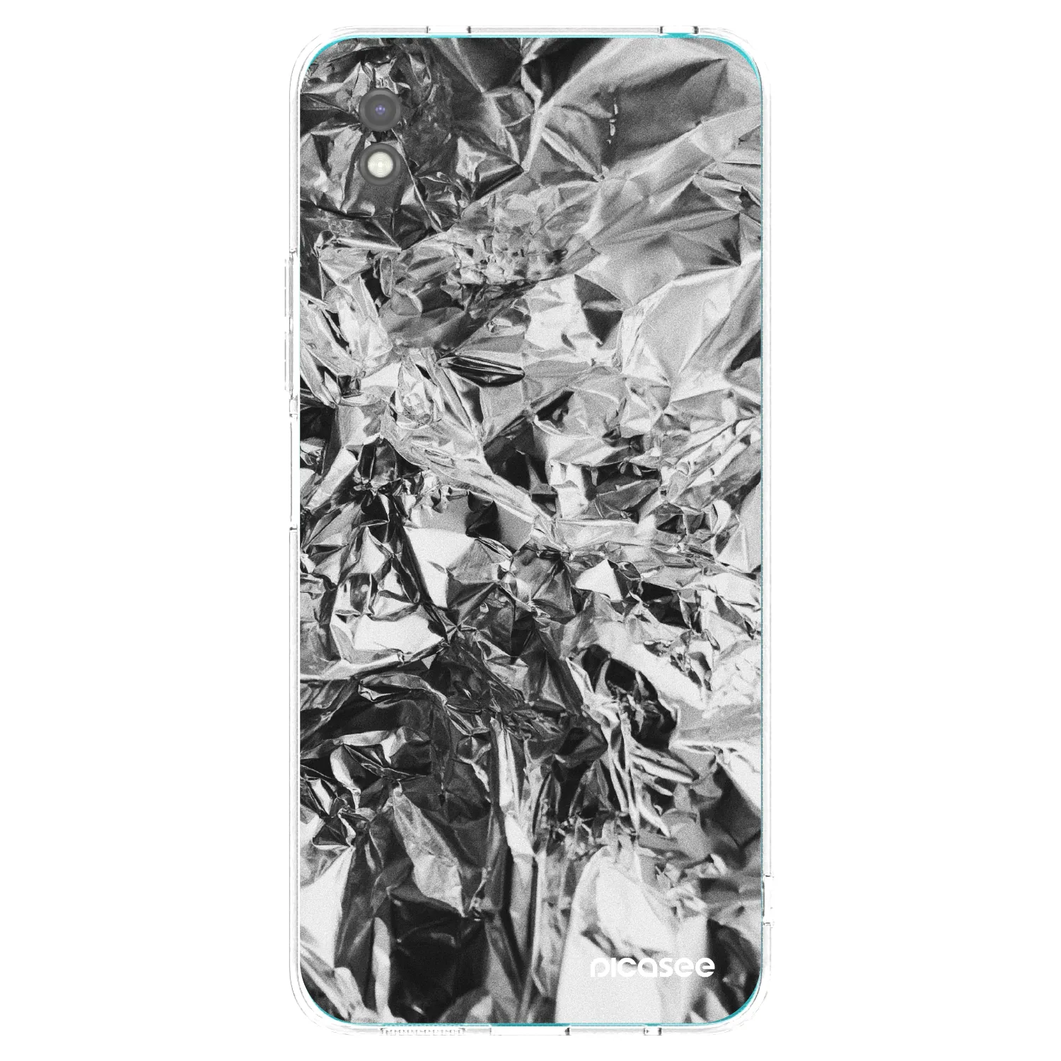 Picasee Xiaomi Redmi 9A Hülle - Schwarzes Silikon - Chrome