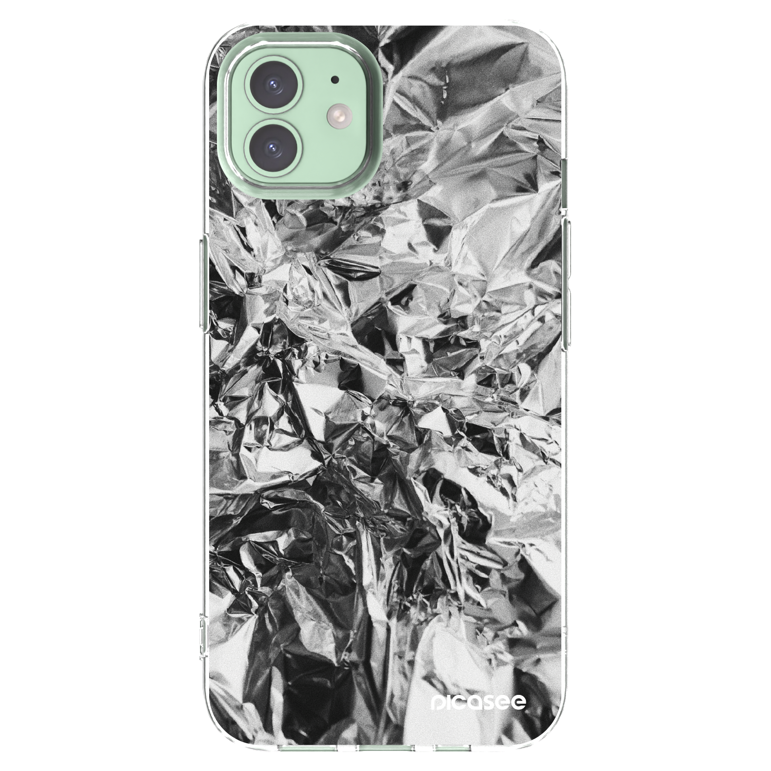 Picasee Apple iPhone 12 Hülle - Transparentes Silikon - Chrome