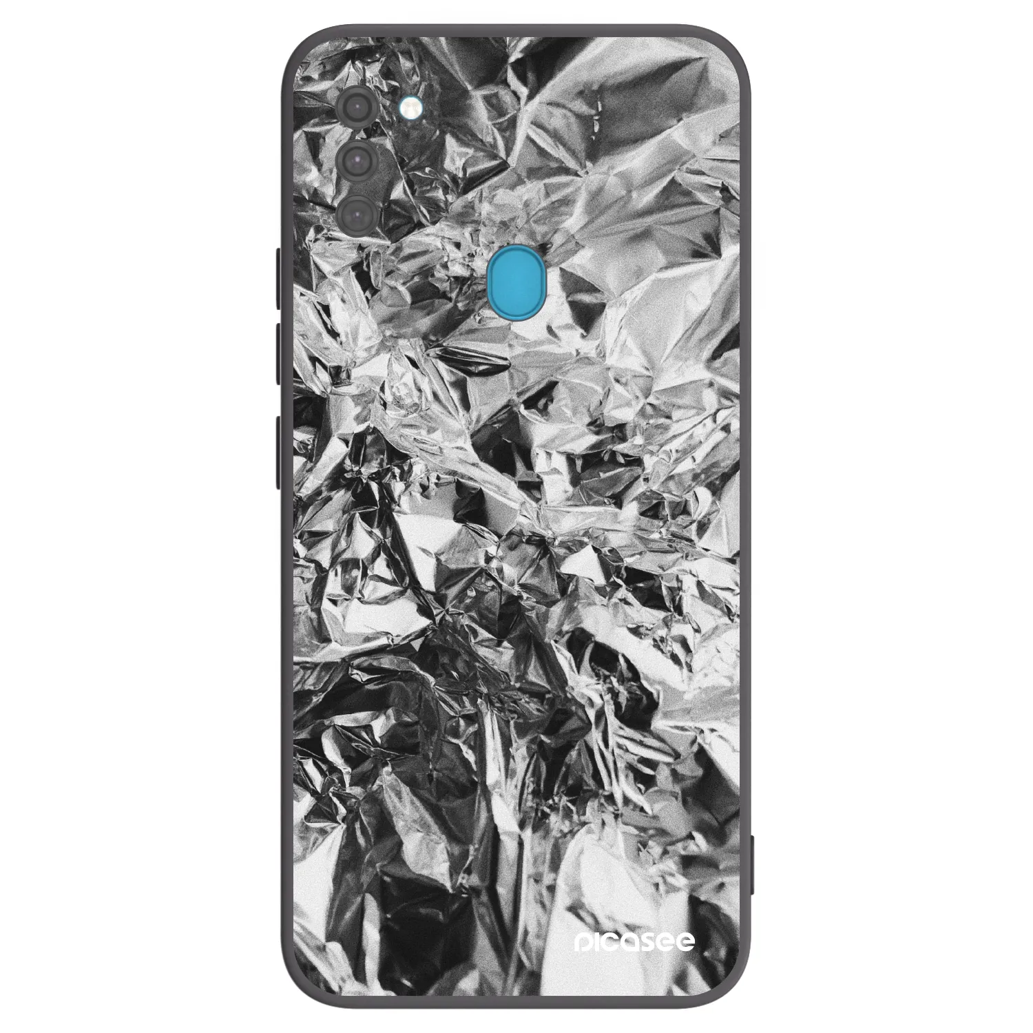 Picasee Samsung Galaxy M11 Hülle - Schwarzes Silikon - Chrome