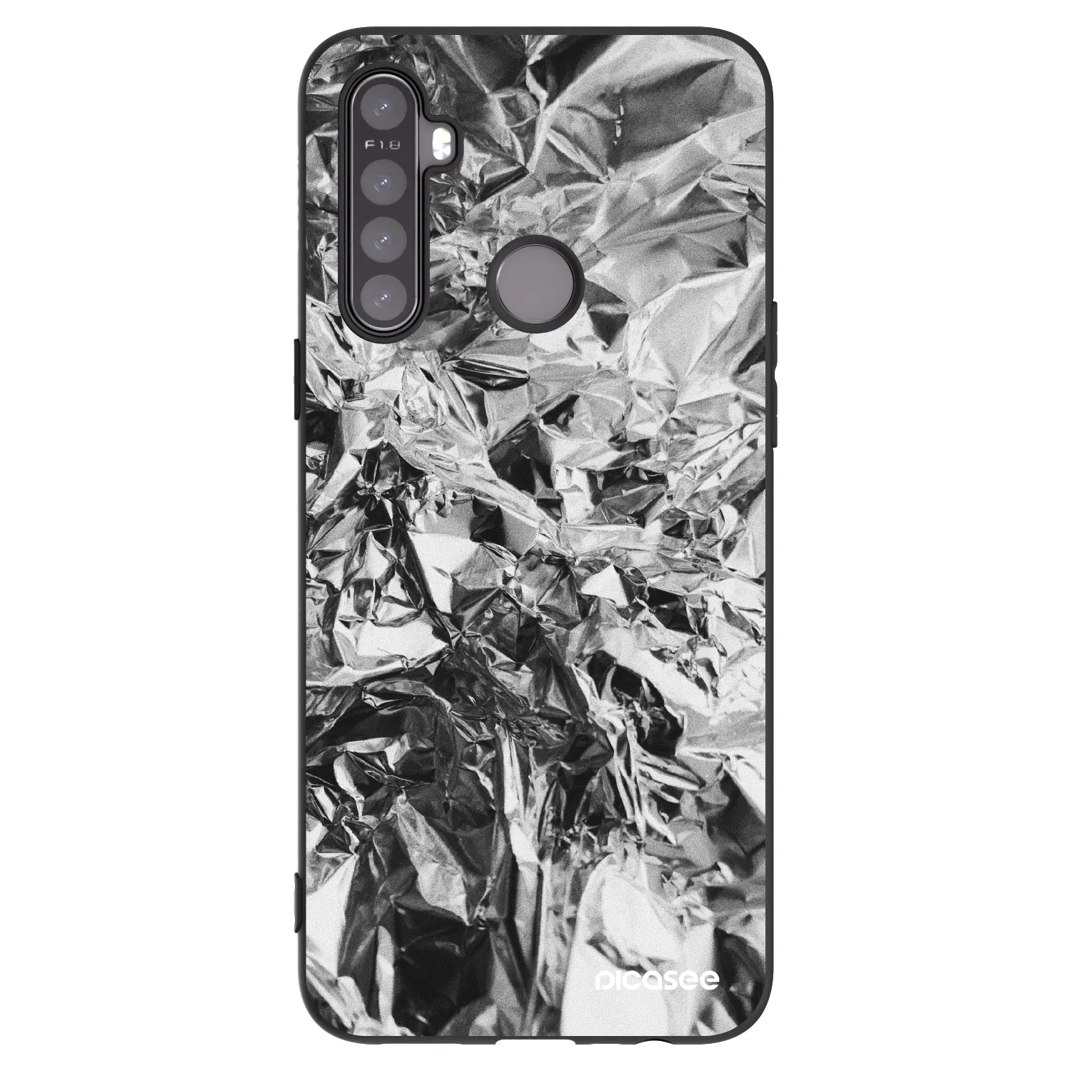 Picasee Realme 6i Hülle - Schwarzes Silikon - Chrome