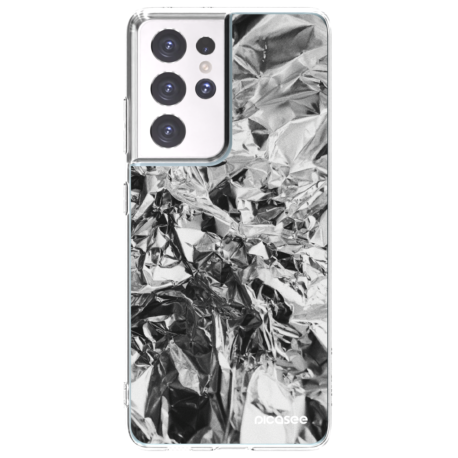 Picasee Samsung Galaxy S21 Ultra 5G G998B Hülle - Transparentes Silikon - Chrome