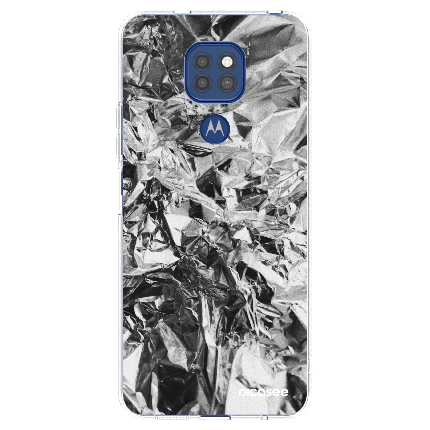 Picasee Motorola Moto G9 Play Hülle - Transparentes Silikon - Chrome