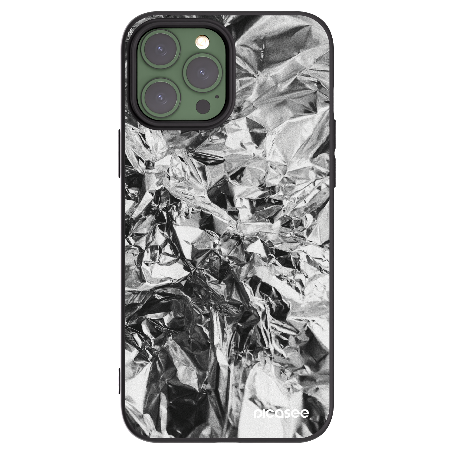Picasee Apple iPhone 13 Pro Max Hülle - Schwarzes Silikon - Chrome