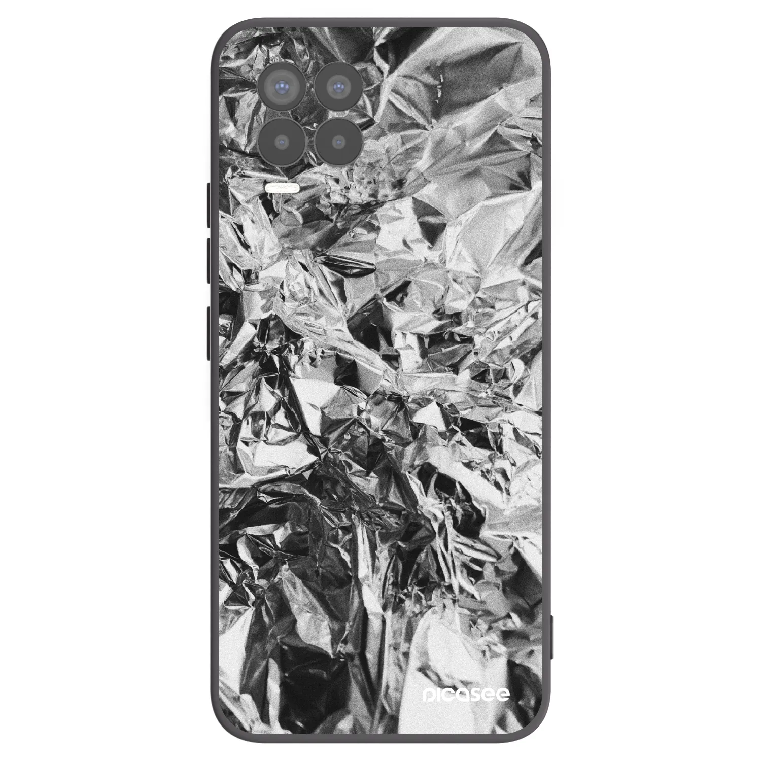 Picasee Realme 8 4G Hülle - Schwarzes Silikon - Chrome