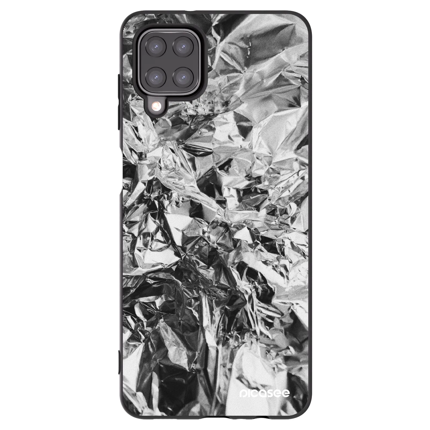 Picasee Samsung Galaxy M12 M127F Hülle - Schwarzes Silikon - Chrome