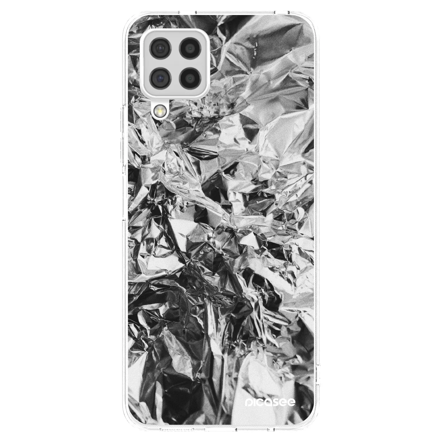 Picasee Samsung Galaxy A22 A225F 4G Hülle - Transparentes Silikon - Chrome
