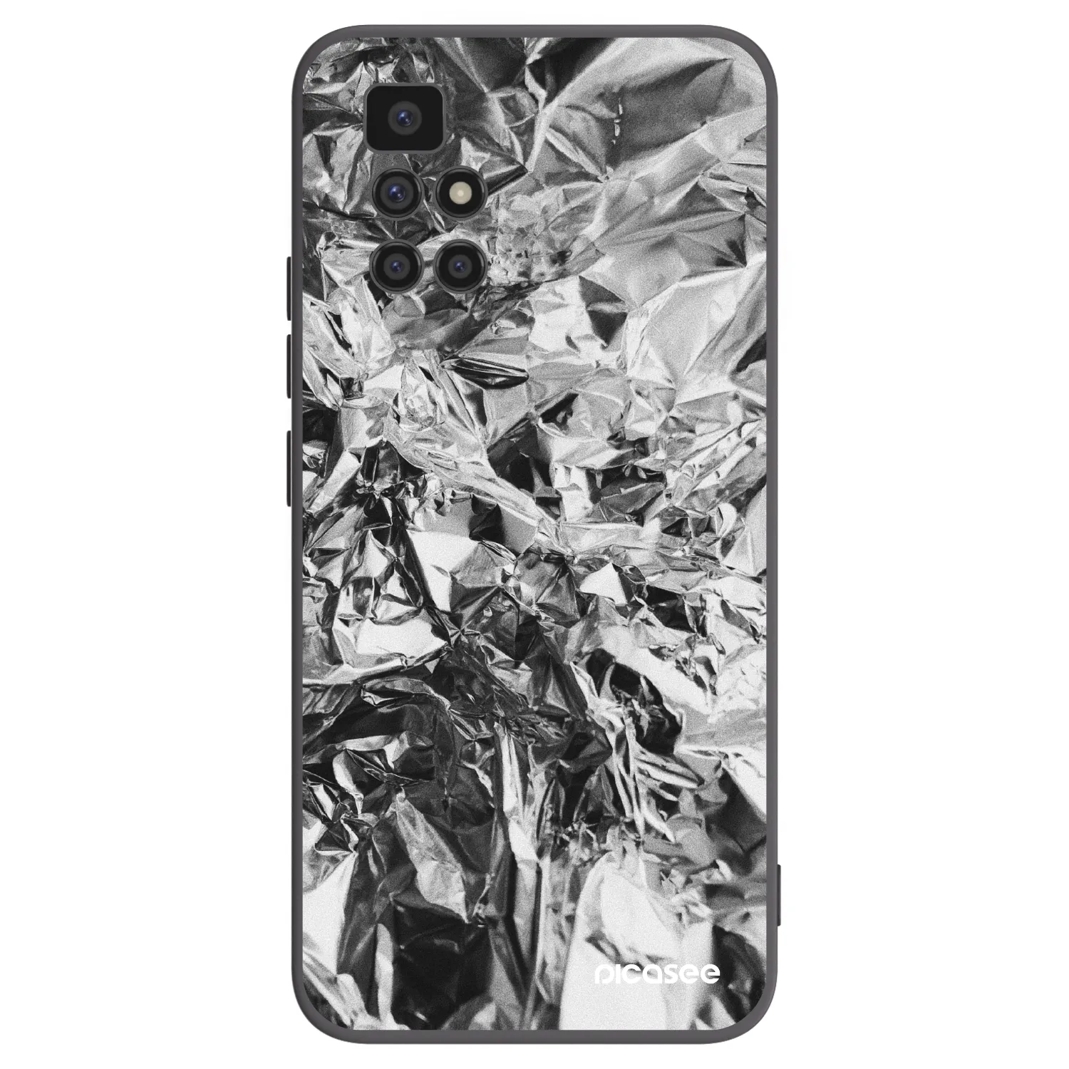 Picasee Xiaomi Redmi 10 Hülle - Schwarzes Silikon - Chrome