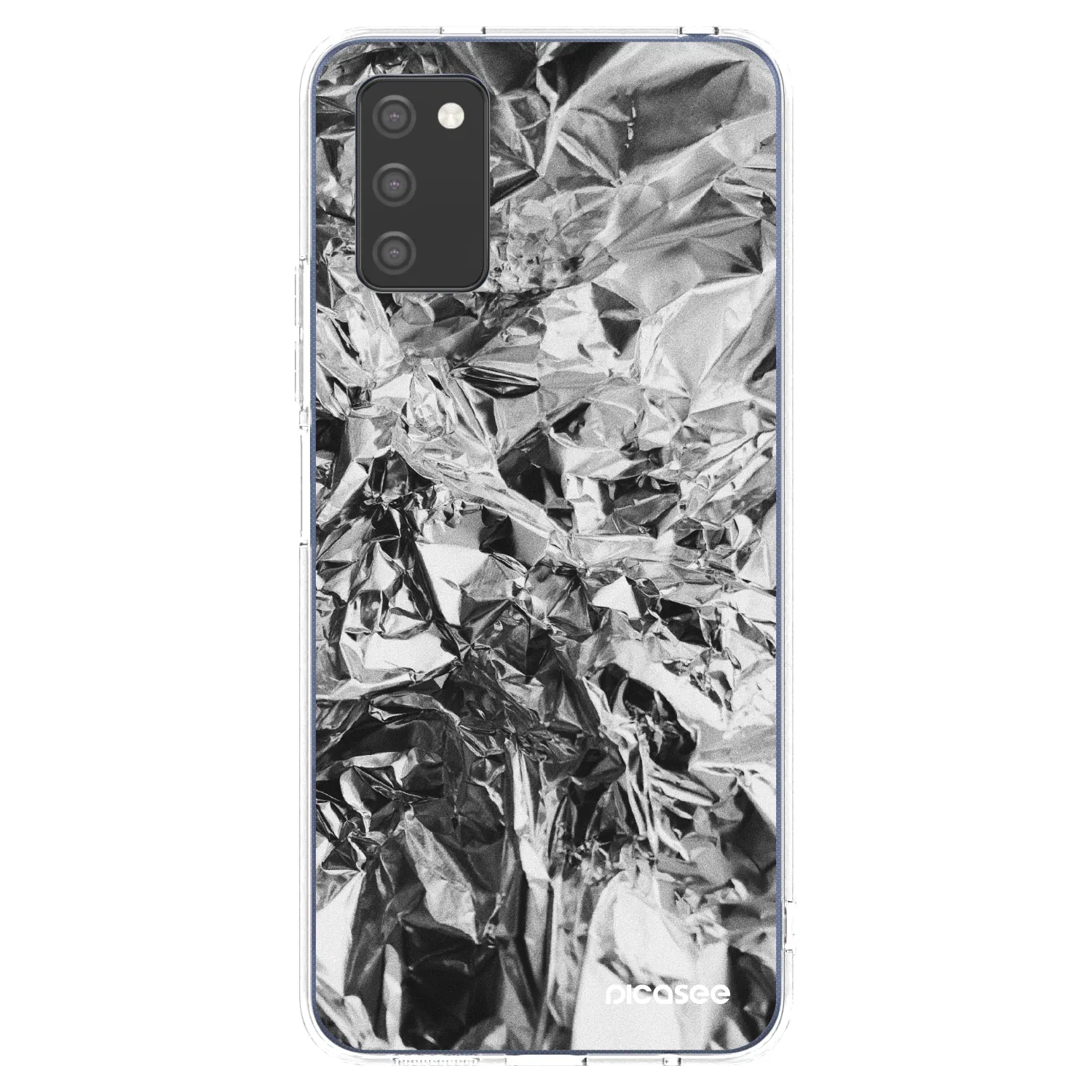 Picasee Samsung Galaxy A03s A037G Hülle - Transparentes Silikon - Chrome