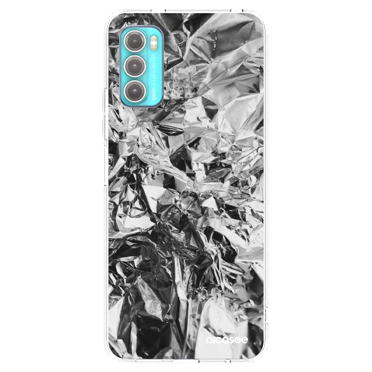 Picasee Motorola Moto G60 Hülle - Transparentes Silikon - Chrome