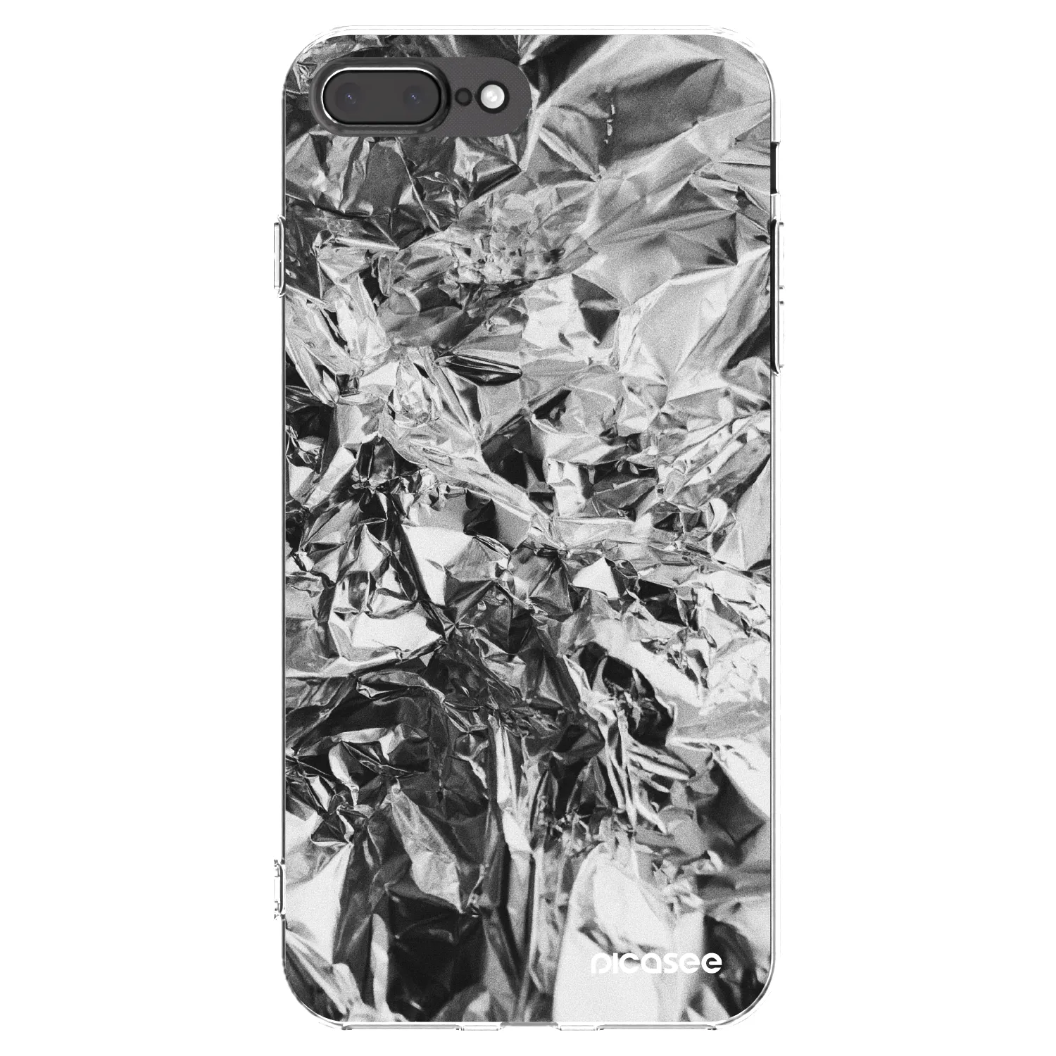 Picasee Apple iPhone 7 Plus Hülle - Transparentes Silikon - Chrome