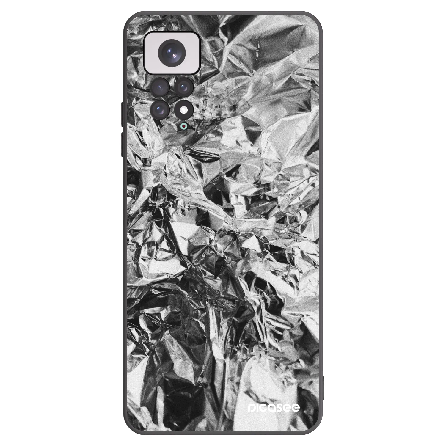 Picasee Xiaomi Redmi Note 11 Hülle - Schwarzes Silikon - Chrome