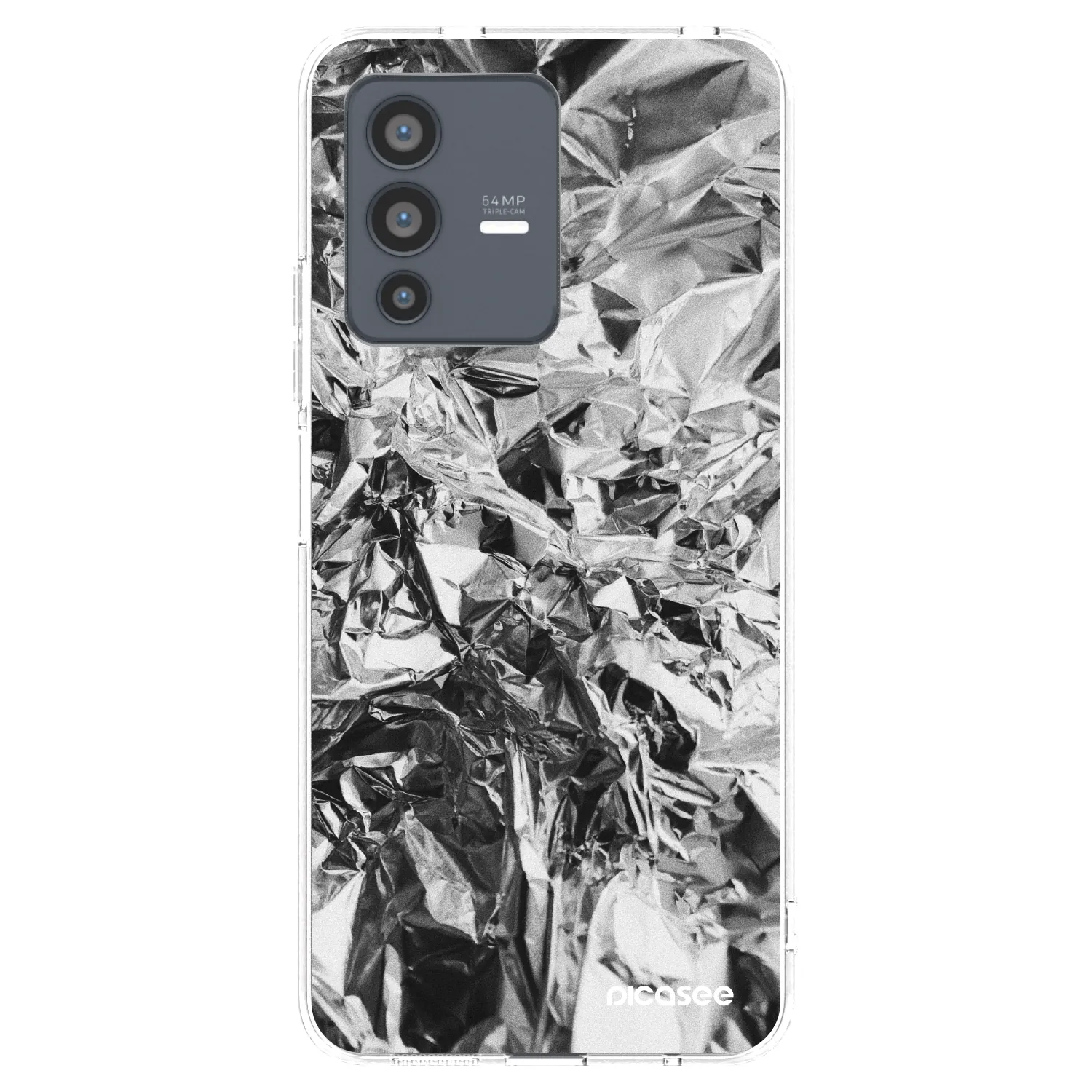 Picasee Vivo V23 5G Hülle - Transparentes Silikon - Chrome