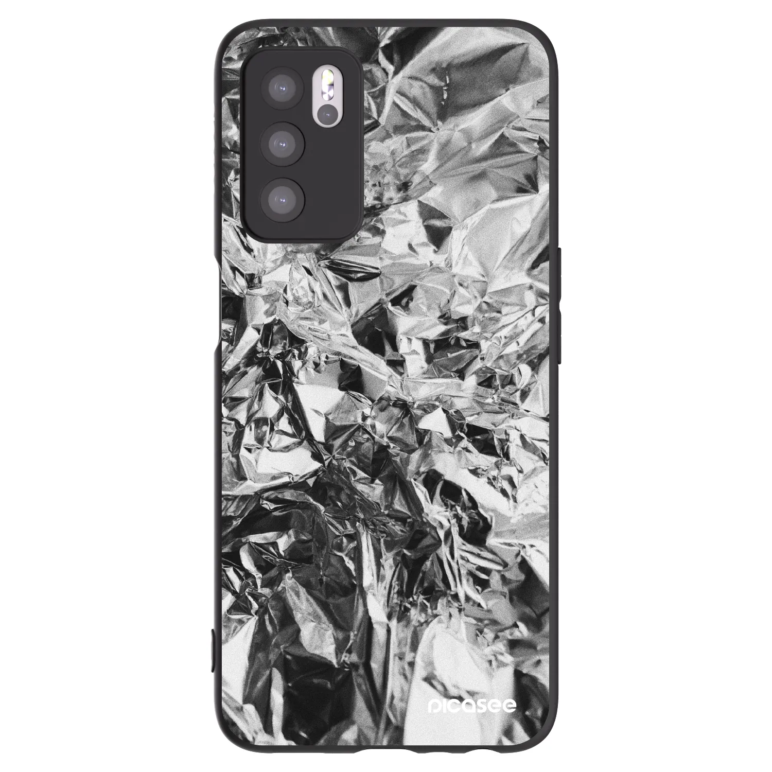 Picasee OPPO A16s Hülle - Schwarzes Silikon - Chrome