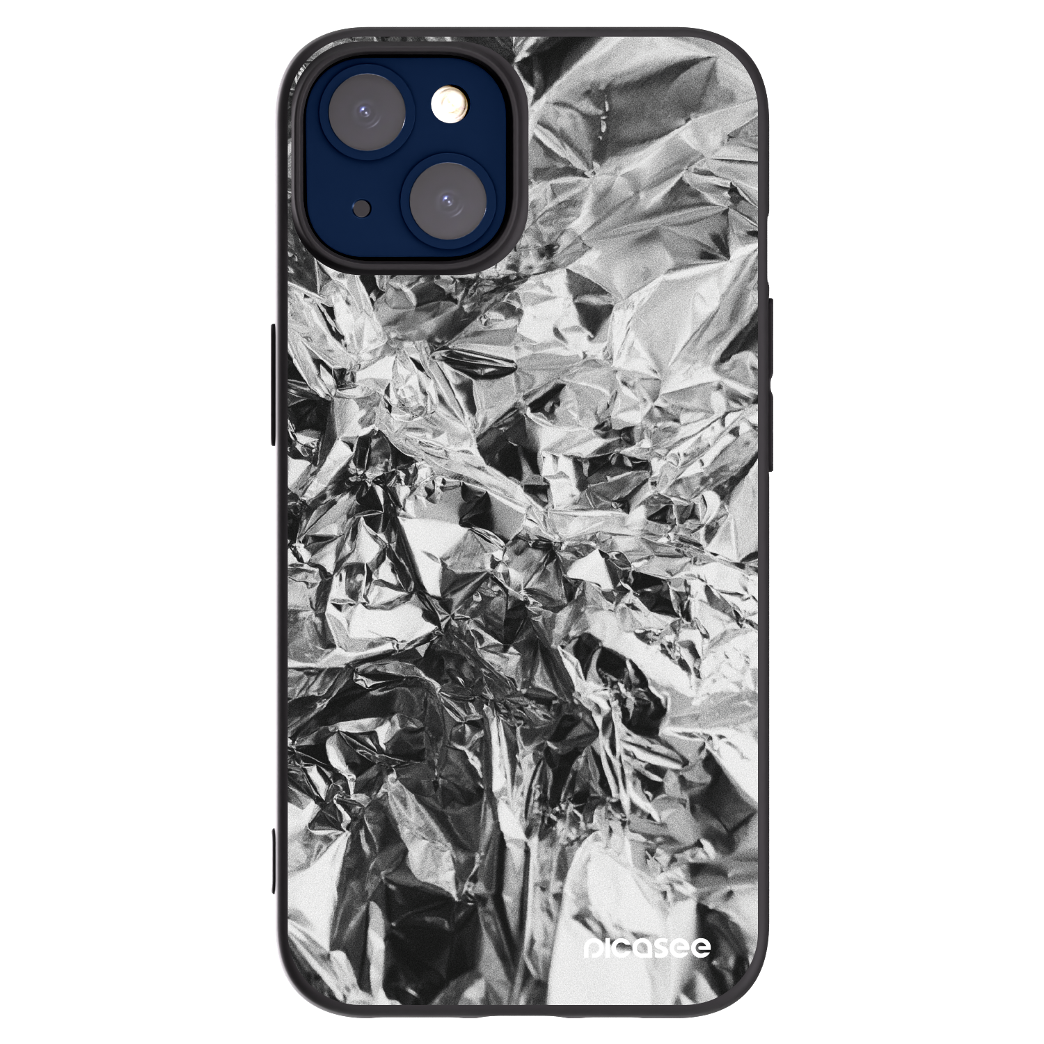 Picasee Apple iPhone 14 Hülle - Schwarzes Silikon - Chrome