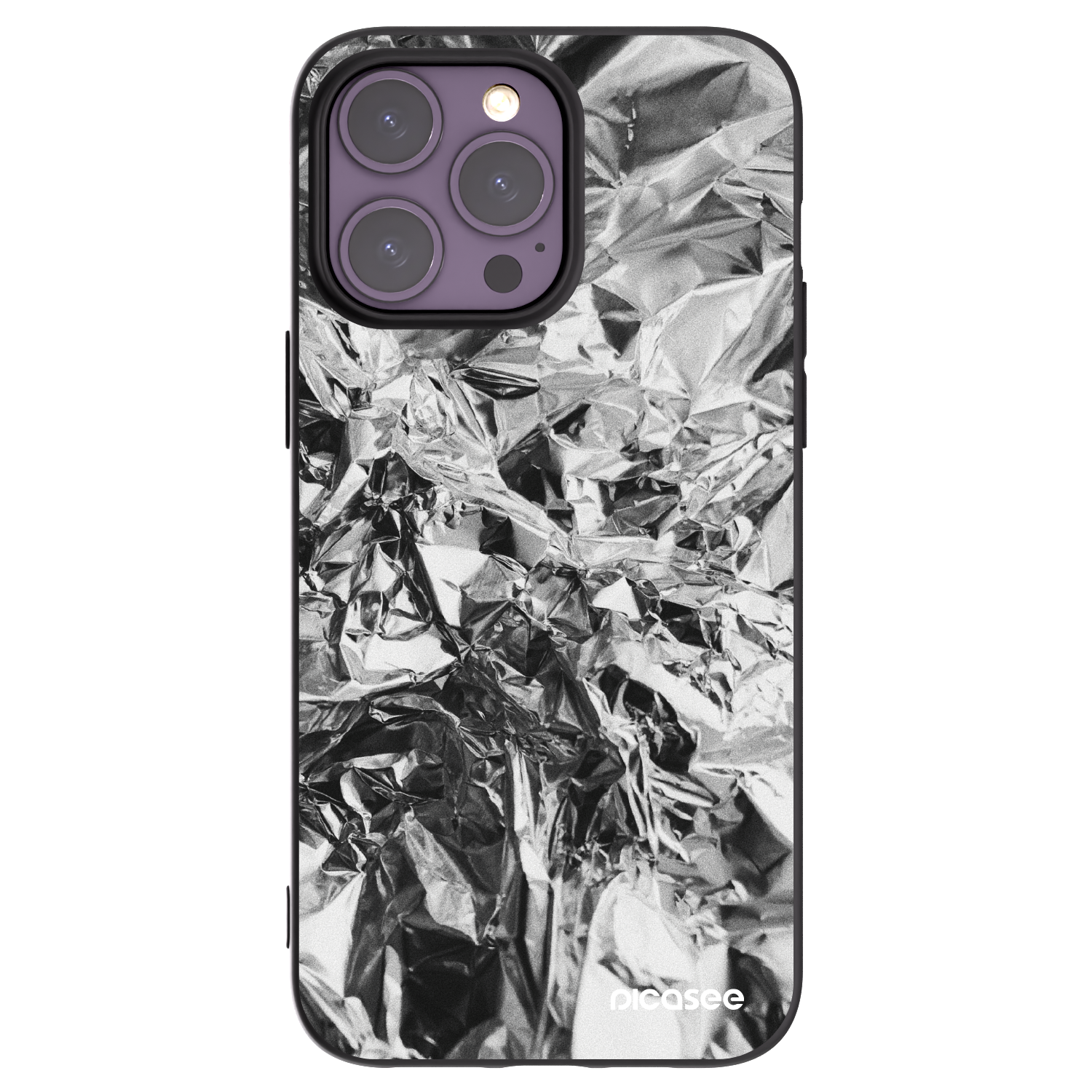 Picasee Apple iPhone 14 Pro Max Hülle - Schwarzes Silikon - Chrome