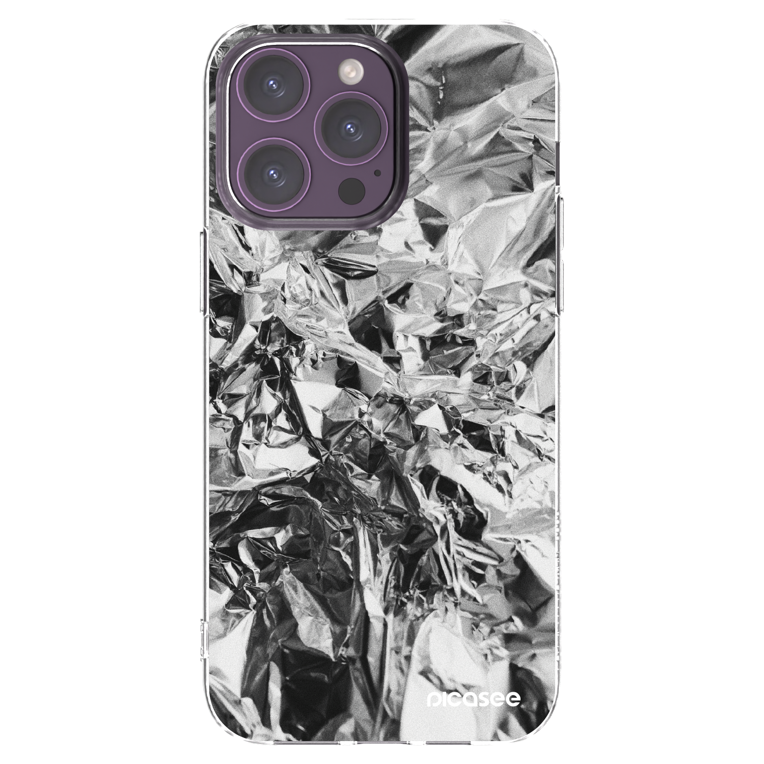 Picasee Apple iPhone 14 Pro Max Hülle - Transparentes Silikon - Chrome