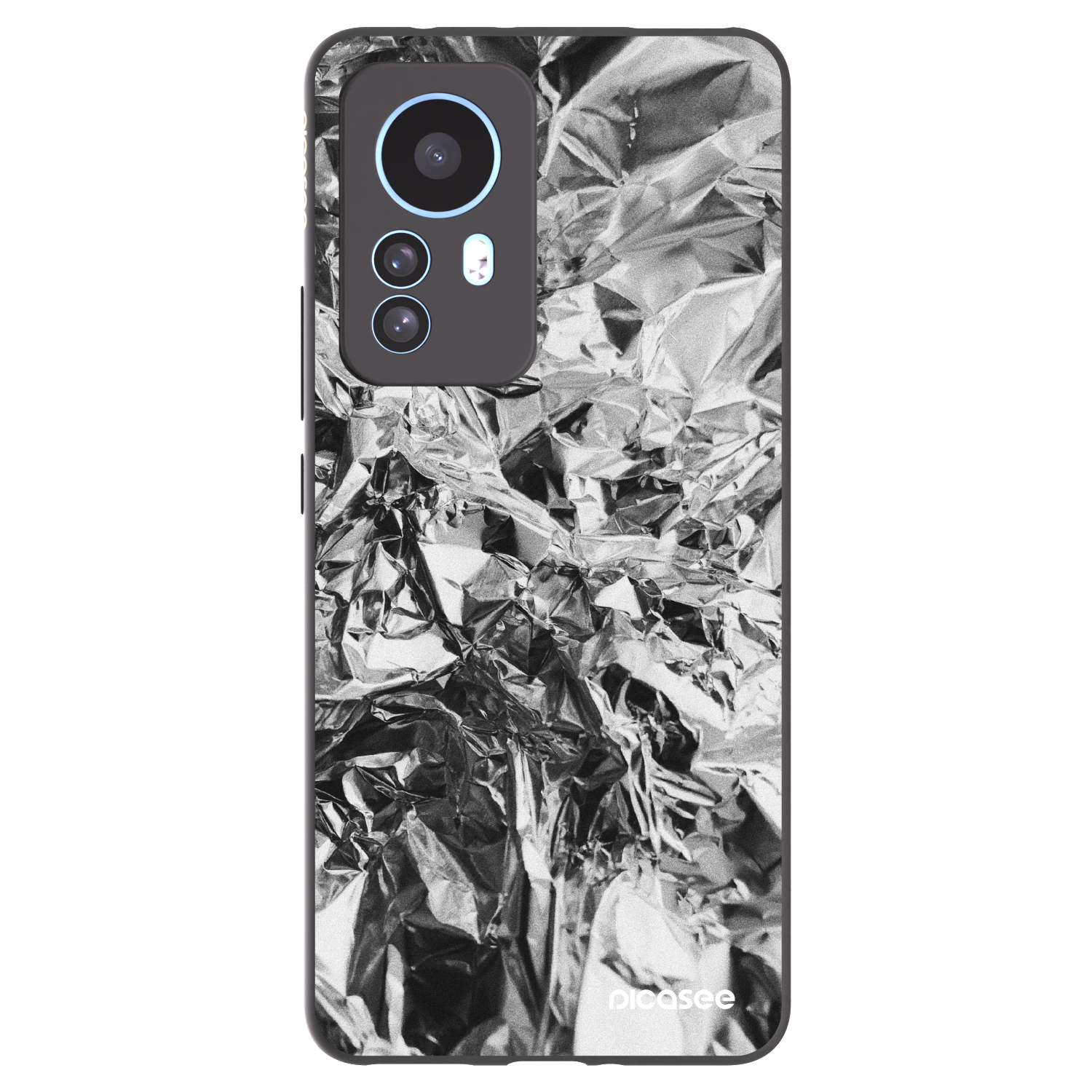 Picasee Xiaomi 12T Pro Hülle - Schwarzes Silikon - Chrome