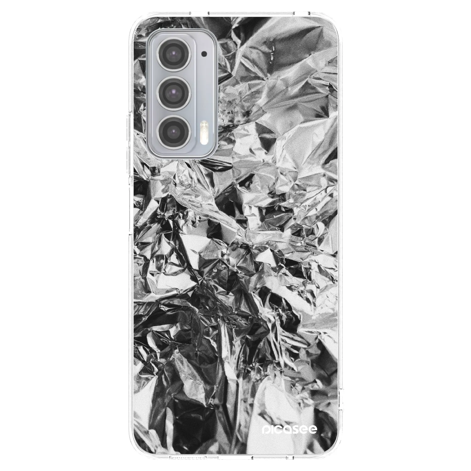 Picasee Motorola Edge 20 Hülle - Transparentes Silikon - Chrome