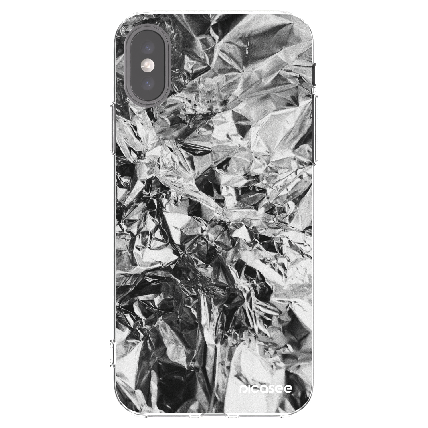 Picasee Apple iPhone X/XS Hülle - Transparentes Silikon - Chrome