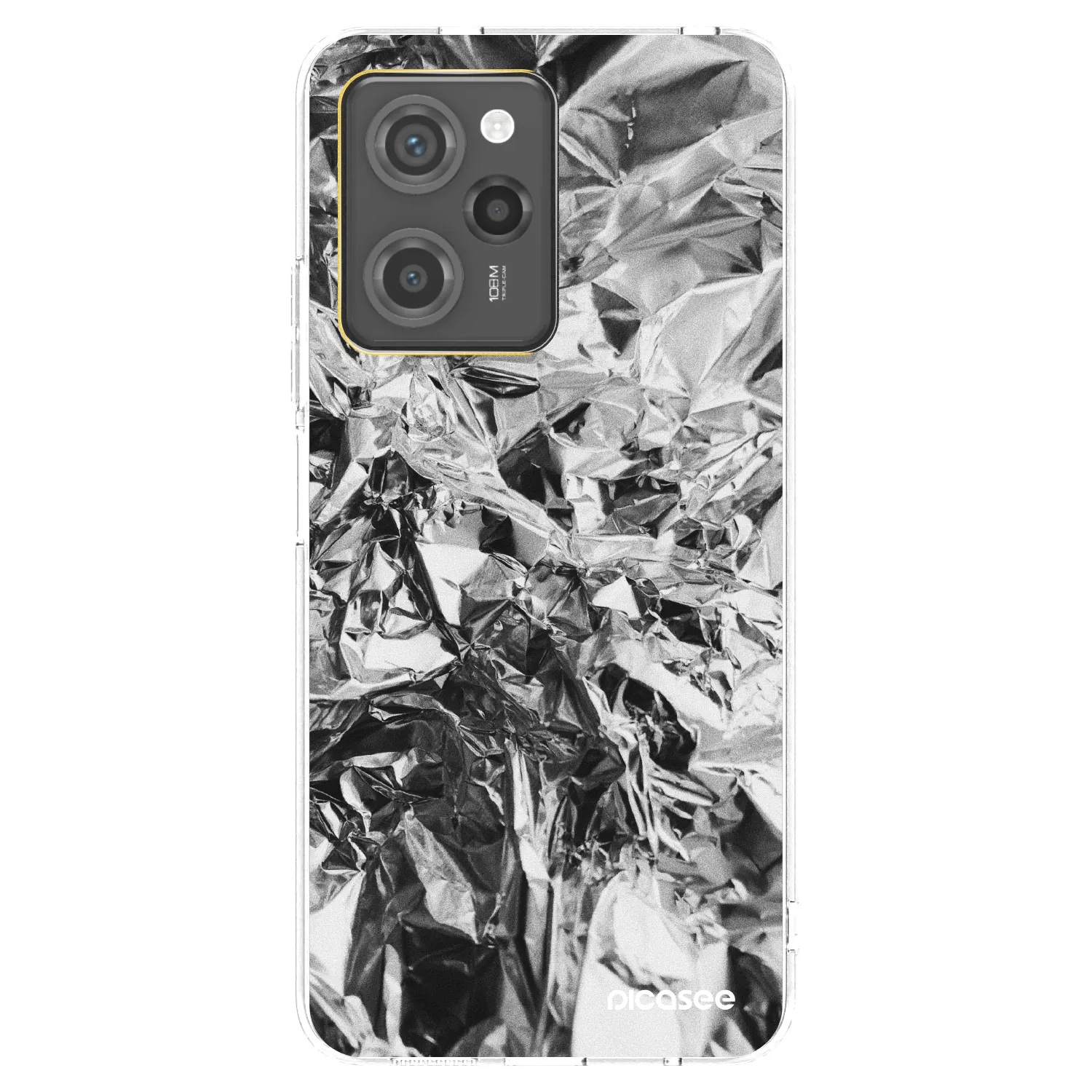 Picasee Xiaomi Poco X5 Pro Hülle - Schwarzes Silikon - Chrome