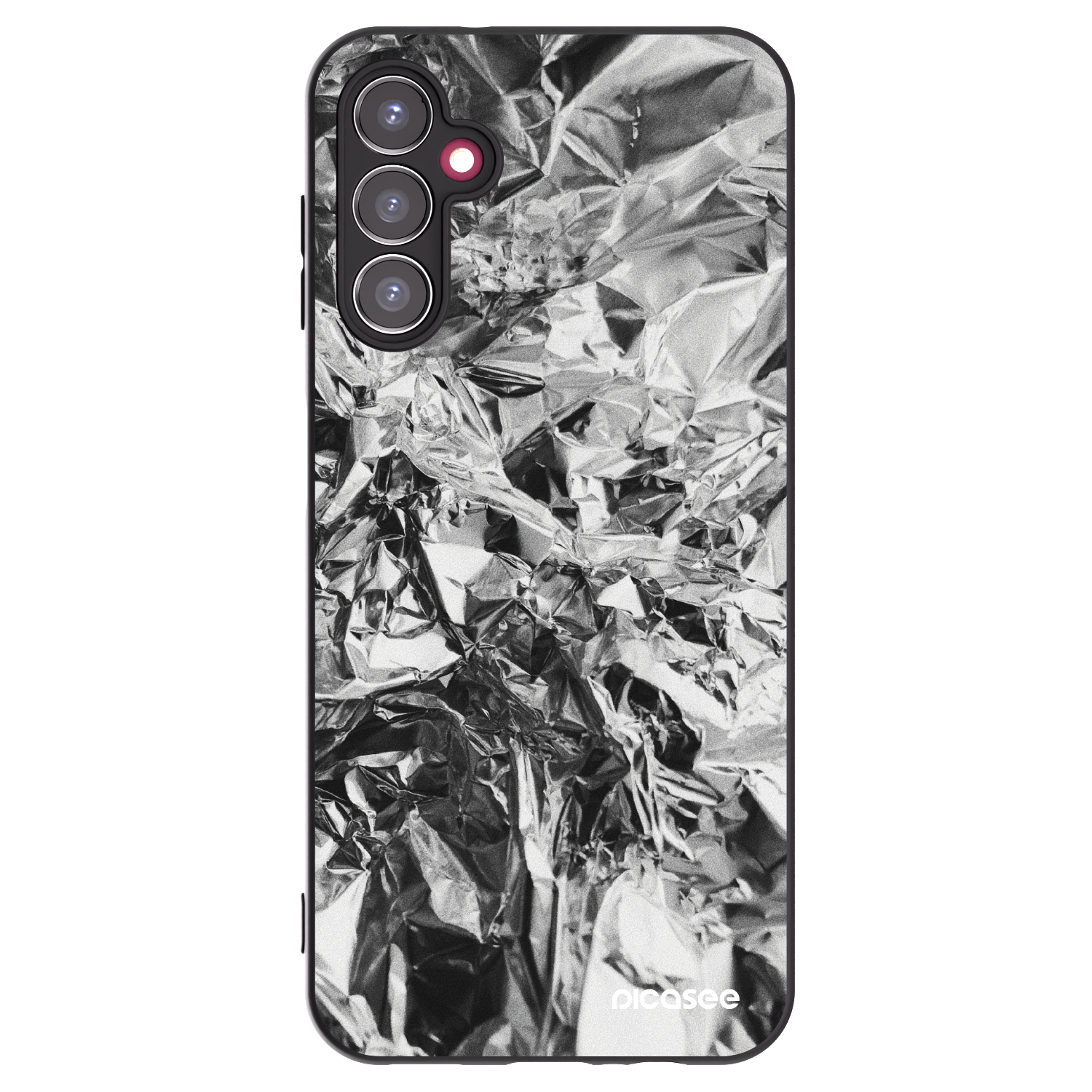 Picasee Samsung Galaxy A14 4G A145R Hülle - Schwarzes Silikon - Chrome