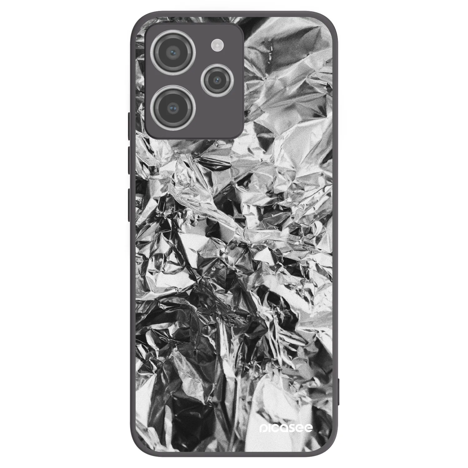Picasee Xiaomi Redmi 12 4G Hülle - Schwarzes Silikon - Chrome