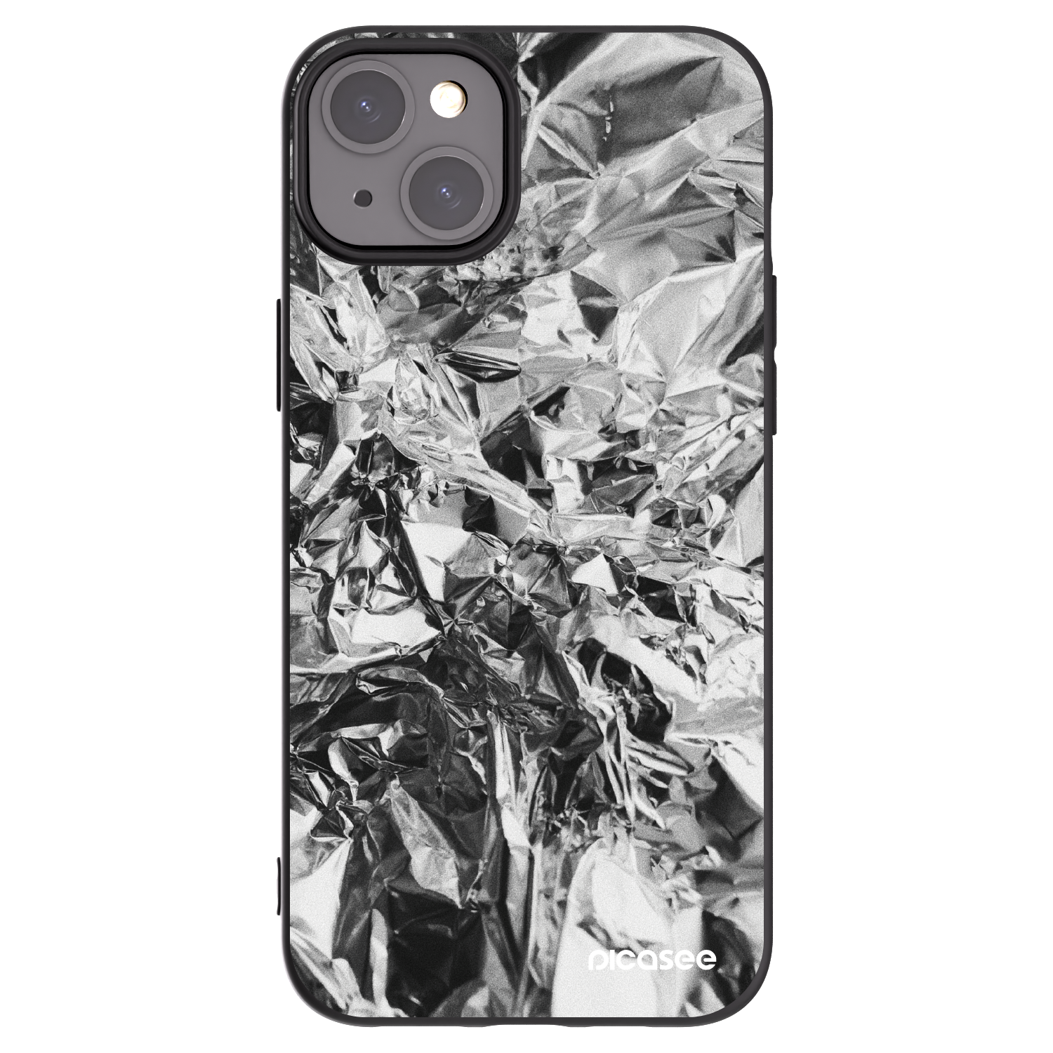 Picasee Apple iPhone 15 Plus Hülle - Schwarzes Silikon - Chrome