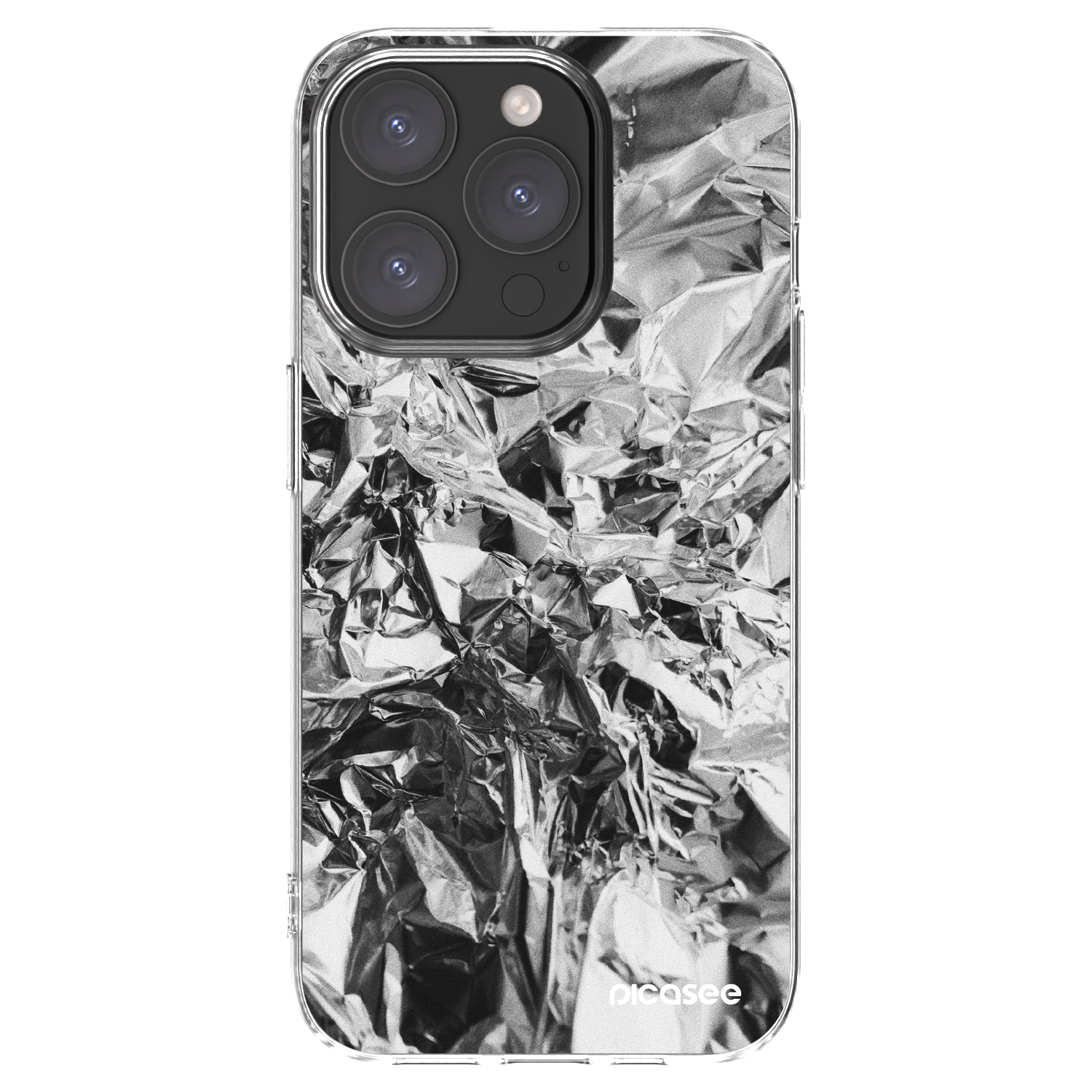 Picasee Apple iPhone 15 Pro Hülle - Transparentes Silikon - Chrome