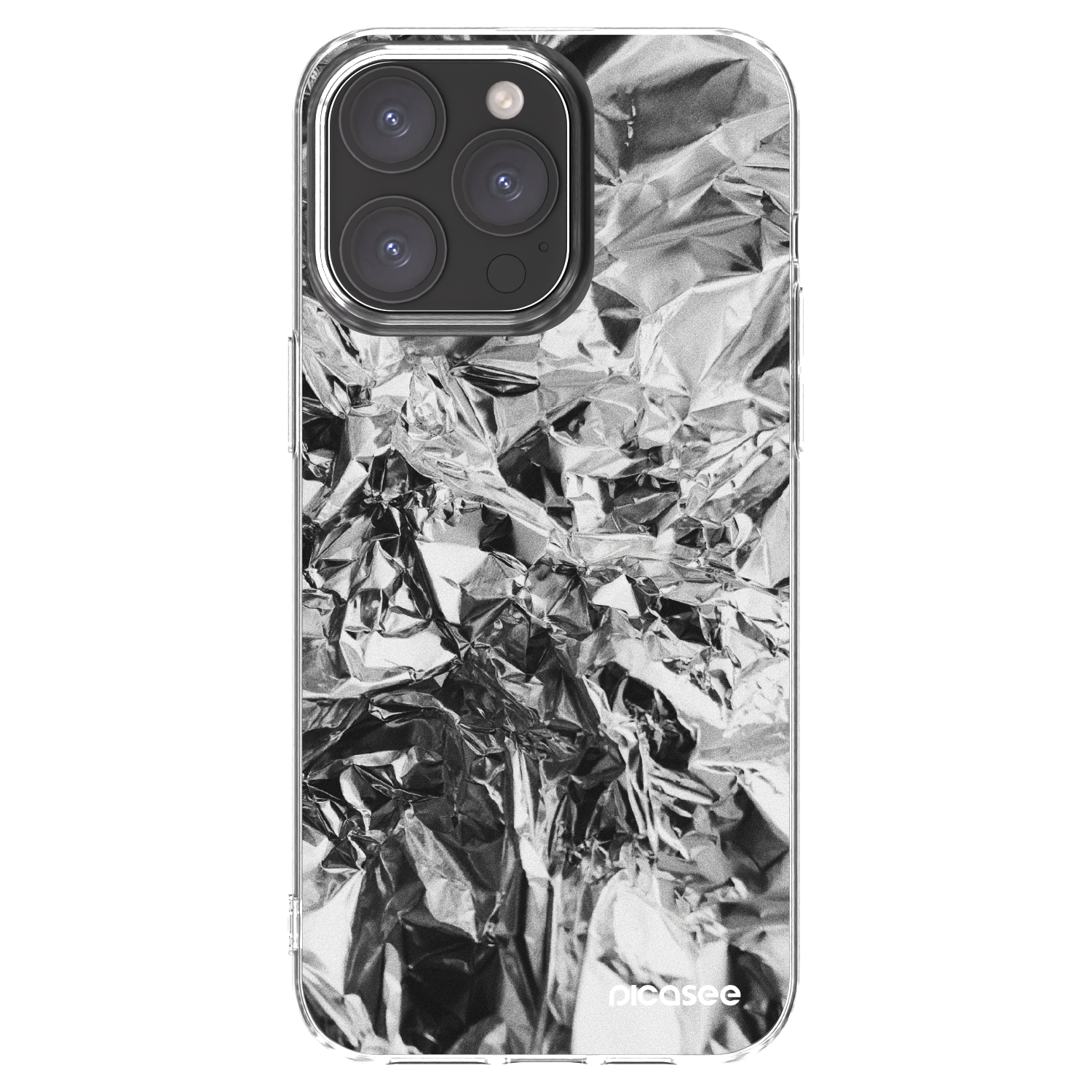 Picasee Apple iPhone 15 Pro Max Hülle - Transparentes Silikon - Chrome