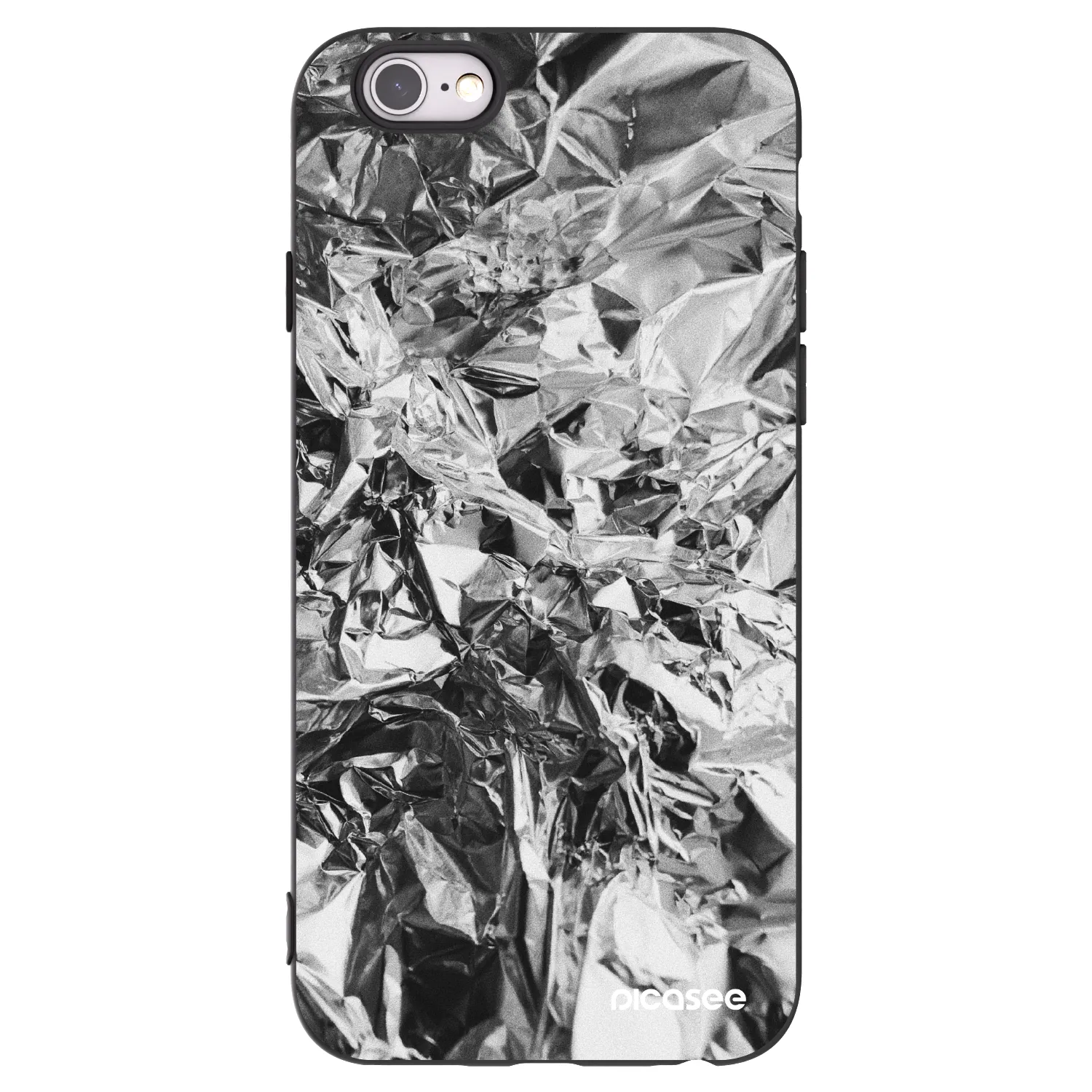 Picasee Apple iPhone 6/6S Hülle - Schwarzes Silikon - Chrome