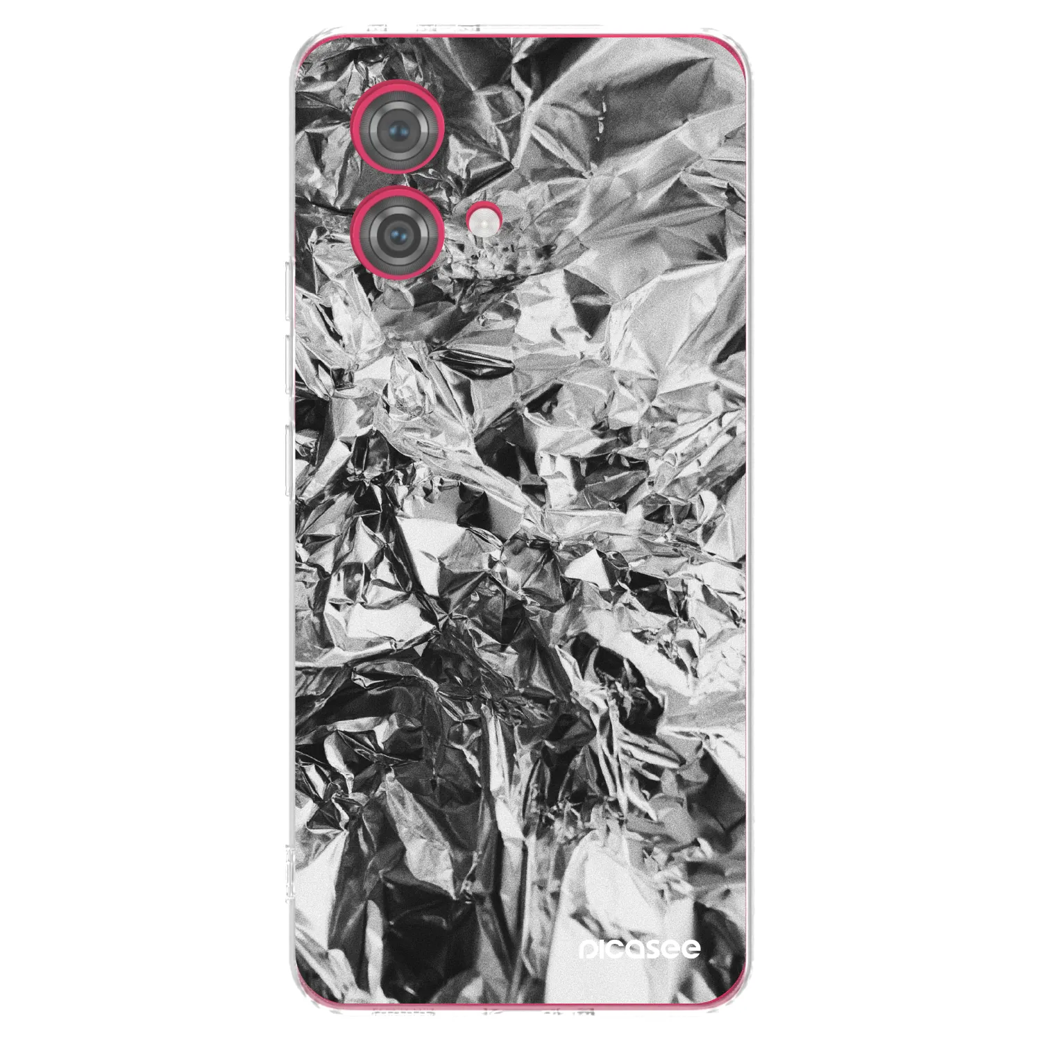 Picasee Motorola Moto G84 5G Hülle - Transparentes Silikon - Chrome