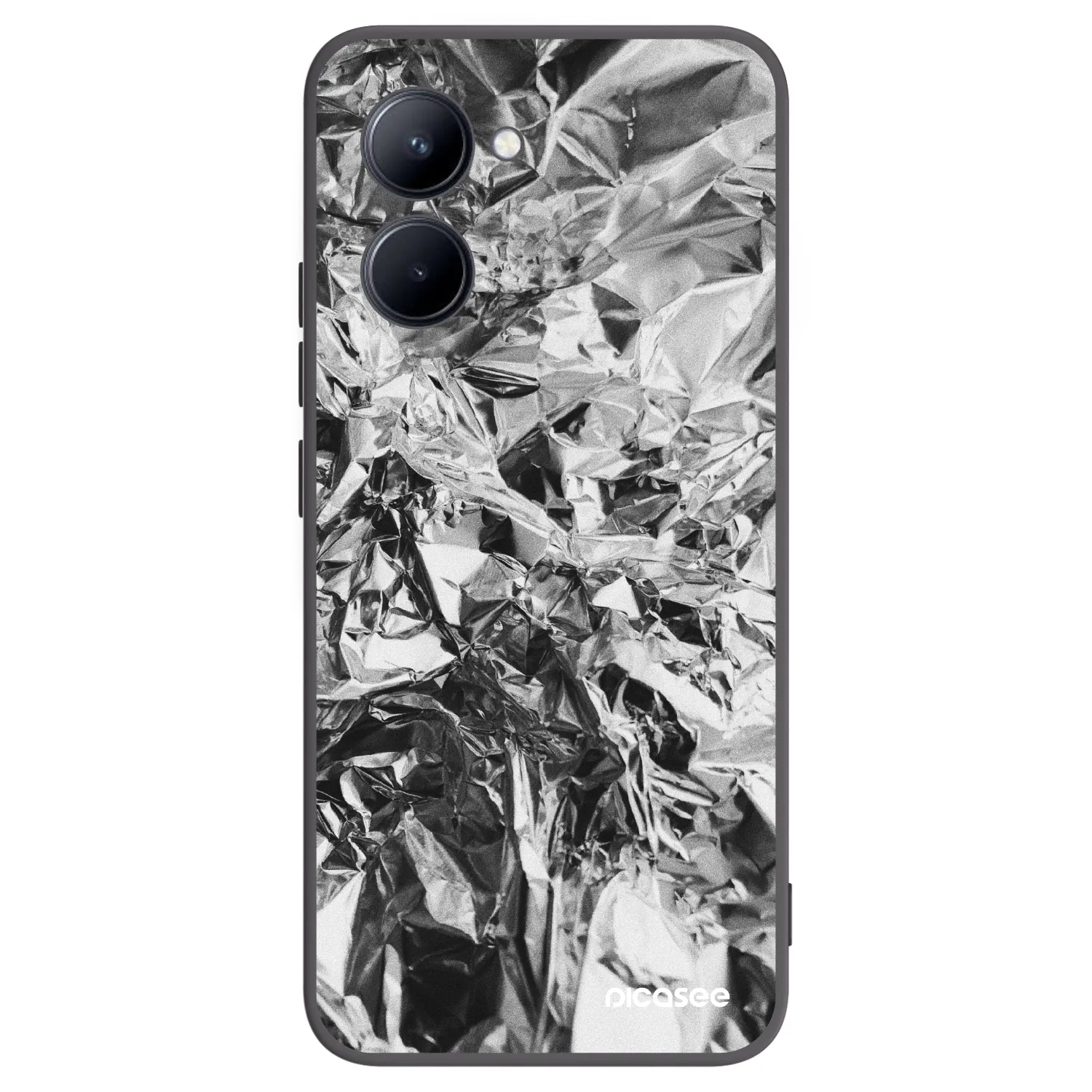 Picasee Realme C33 (2023) Hülle - Schwarzes Silikon - Chrome