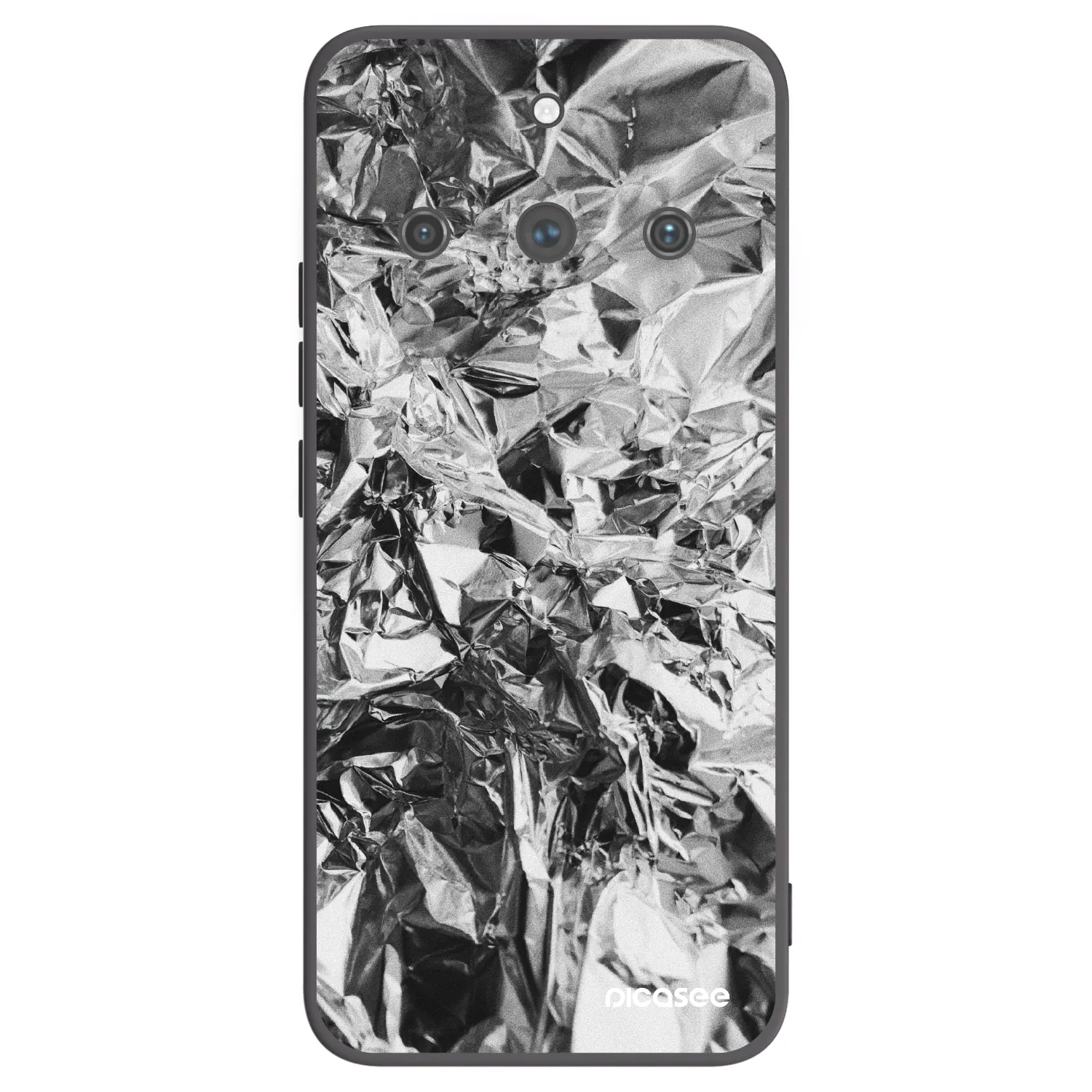 Picasee Realme 11 Pro+ Hülle - Schwarzes Silikon - Chrome