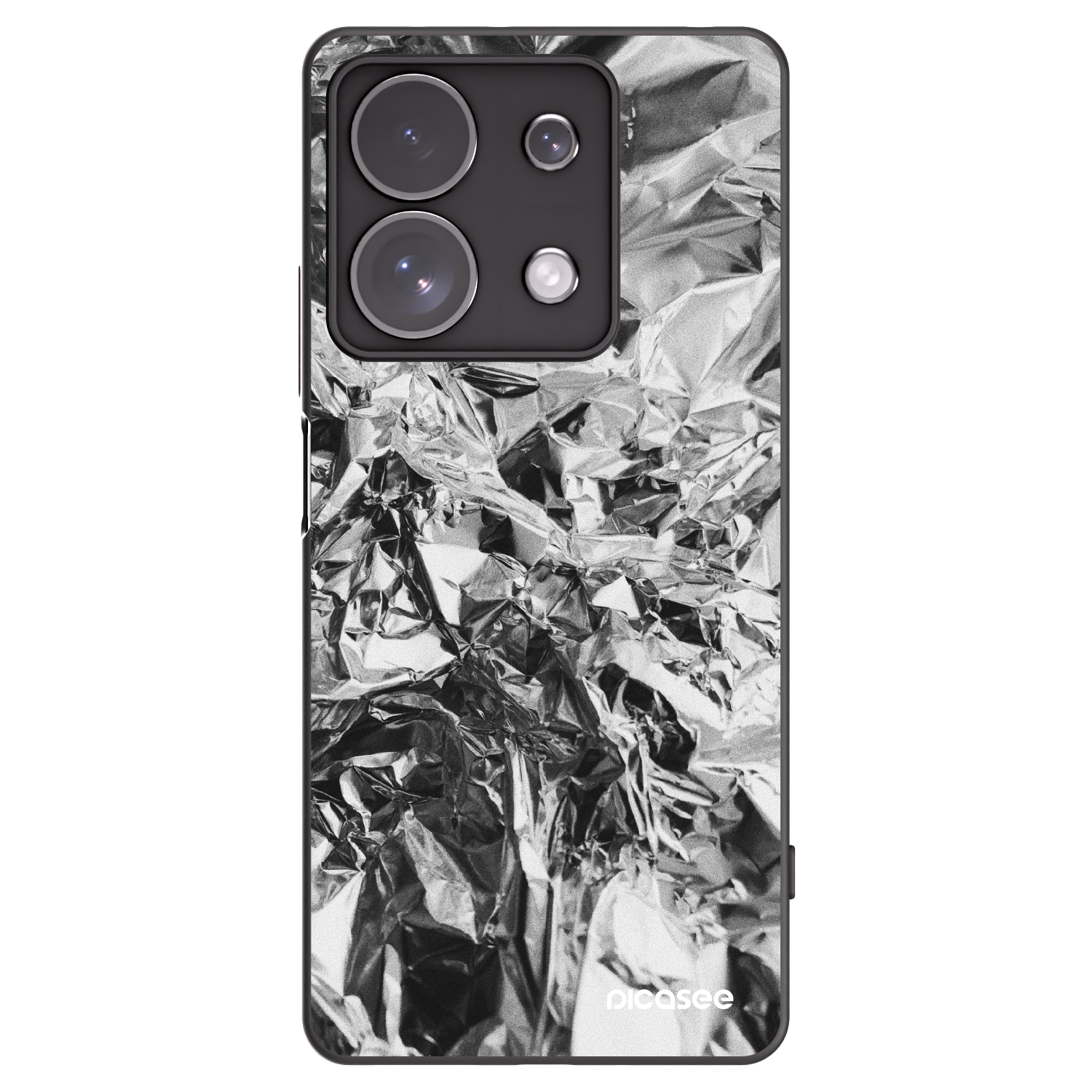 Picasee Xiaomi Redmi Note 13 Pro 4G Hülle - Schwarzes Silikon - Chrome