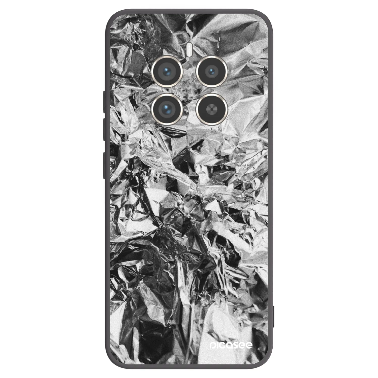Picasee Realme 12 Pro 5G Hülle - Schwarzes Silikon - Chrome
