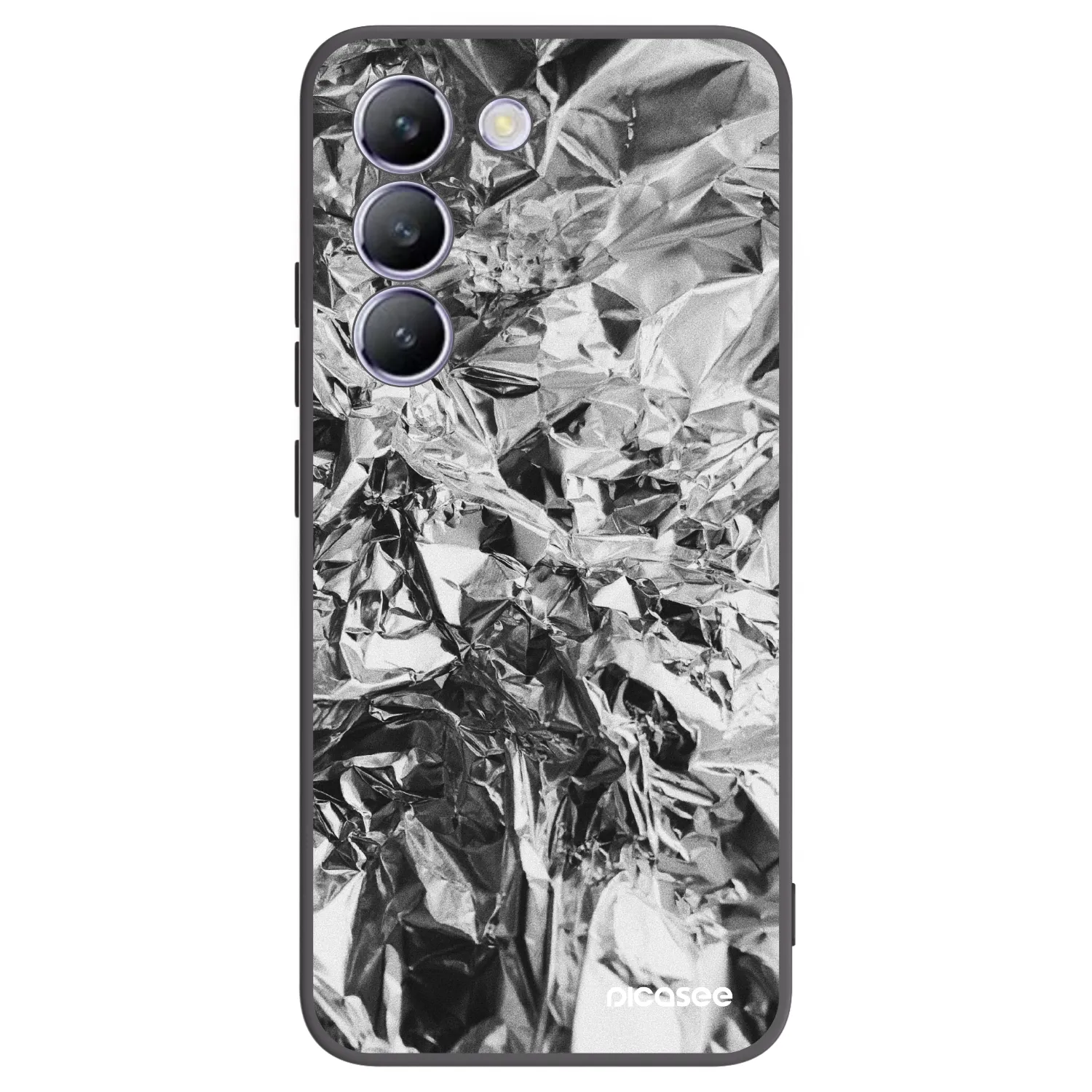 Picasee Vivo V40 SE 5G Hülle - Schwarzes Silikon - Chrome