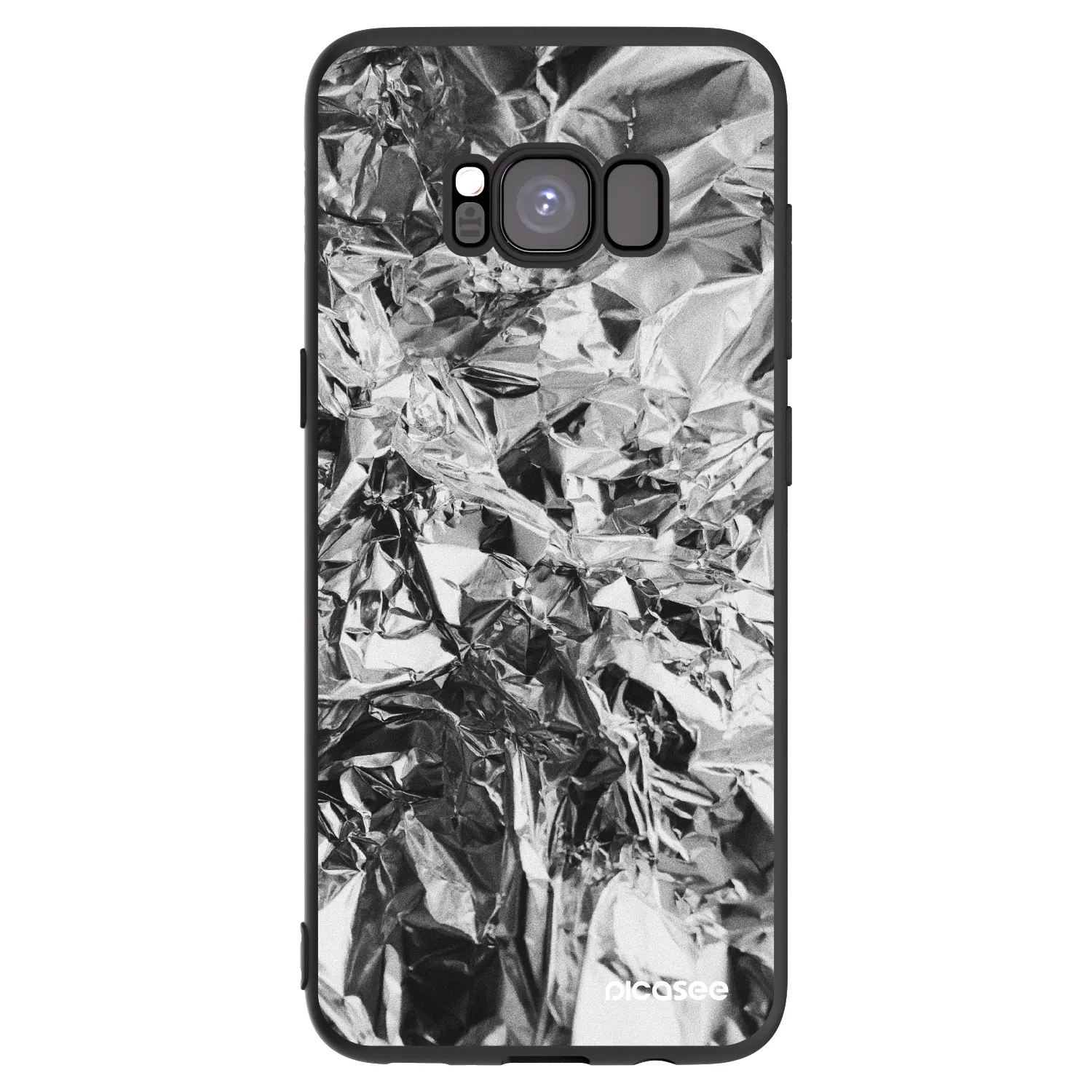 Picasee Samsung Galaxy S8 G950F Hülle - Schwarzes Silikon - Chrome