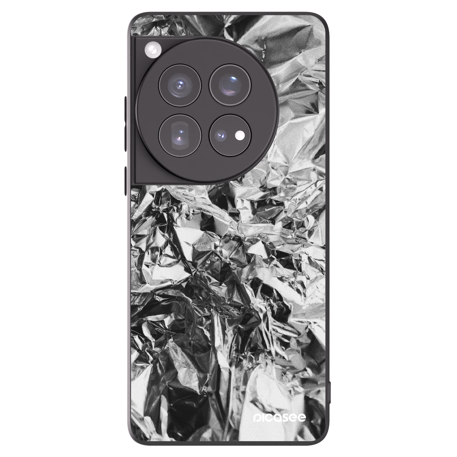 Picasee OnePlus 12 5G Hülle - Schwarzes Silikon - Chrome